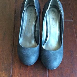 Black suede heels